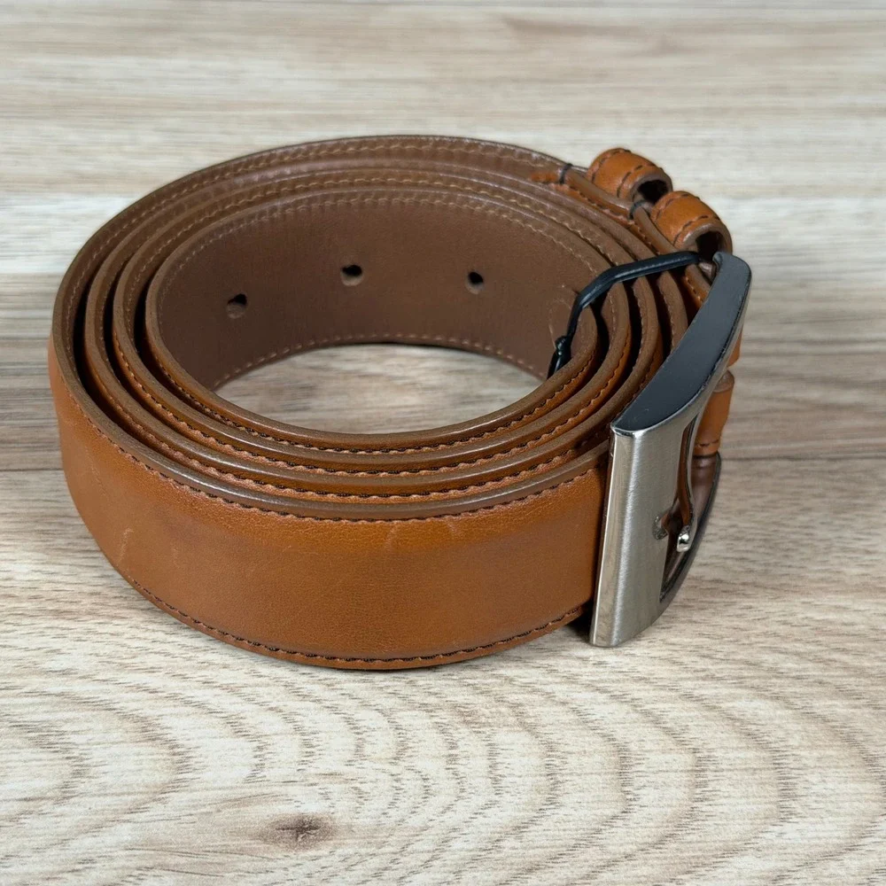 Allen Edmonds Belt Mens 40 Brown Calfskin Leather Dress Preppy Work 39590